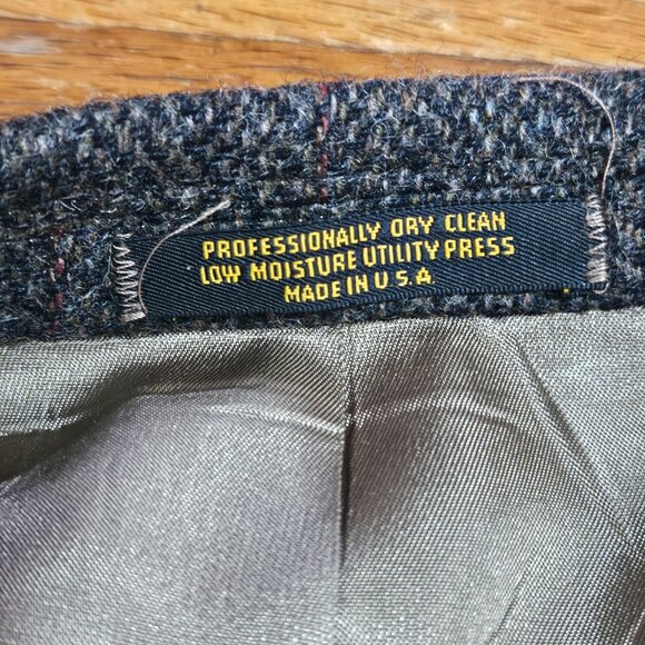 Mens Evan Picone 100% wool check print colligate preppy professor academia patch - Picture 8 of 16